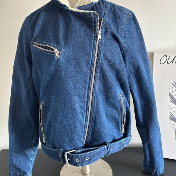 Retro Gap Jean Jacket in Excellent Condition with Sherpa Like Partial Lining - L - Picture 2 of 10